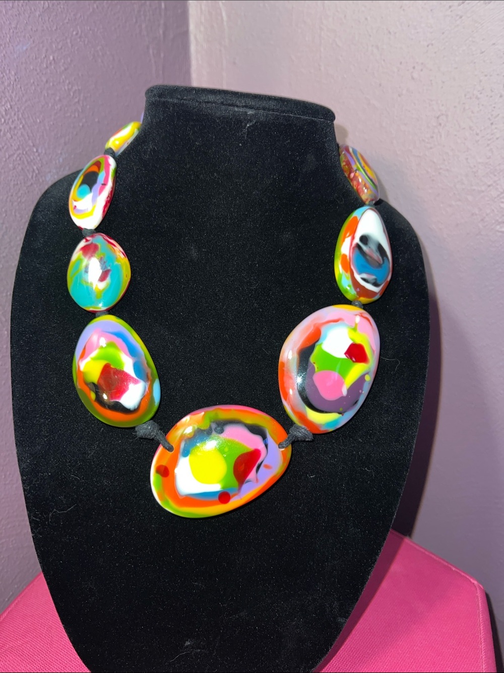 Multicolor Artist Statement Necklace - Bold Colorful Women Jewelry